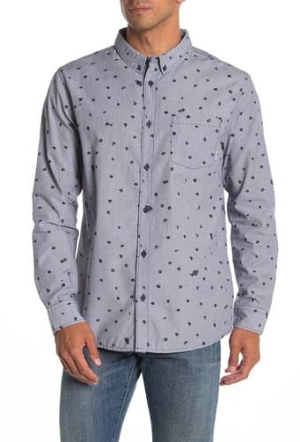 Imbracaminte barbati quiksilver valley groove floral modern fit shirt medieval blue valley groove