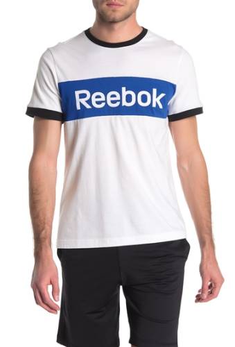 Imbracaminte barbati reebok colorblock logo short sleeve t-shirt white