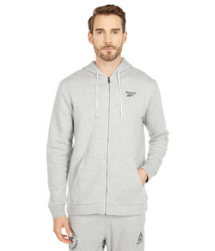 Imbracaminte barbati reebok training essentials fleece full zip hoodie medium grey heather