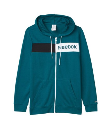 Imbracaminte barbati reebok training essentials linear logo full zip hoodie heritage teal
