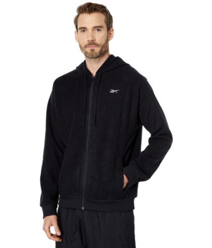 Imbracaminte barbati reebok workout ready fleece full zip hoodie black 1