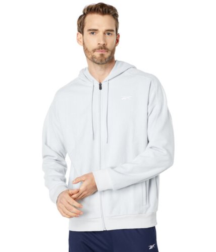 Imbracaminte barbati reebok workout ready fleece full zip hoodie pure grey