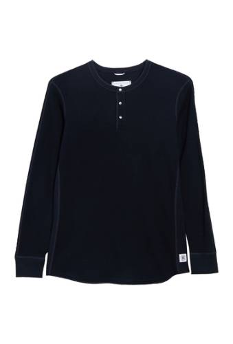 Imbracaminte barbati reigning champ thermal knit long sleeve henley navy