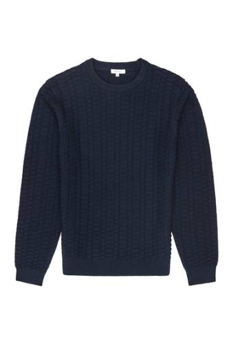 Imbracaminte barbati reiss barton cable knit crew neck sweater navy