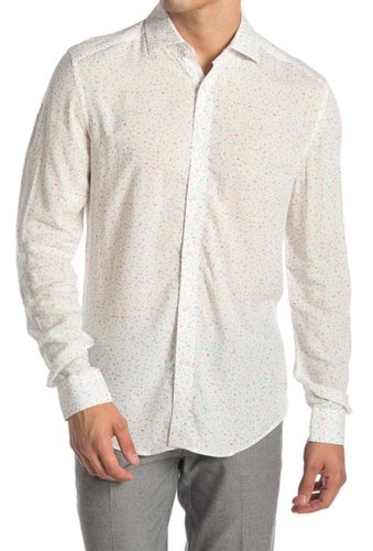 Imbracaminte barbati reiss kemper terrazzo print slim fit shirt white