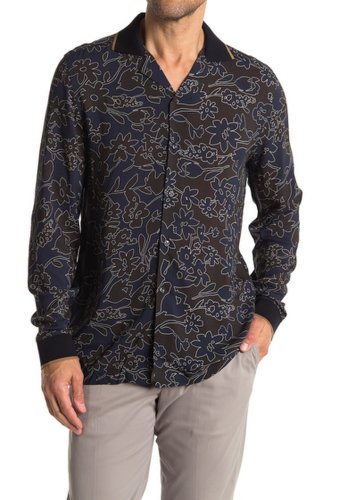Imbracaminte barbati reiss majesty ombre floral slim fit shirt navy