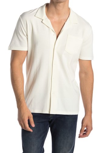 Imbracaminte barbati reiss reeves regular fit textured camp collar shirt white