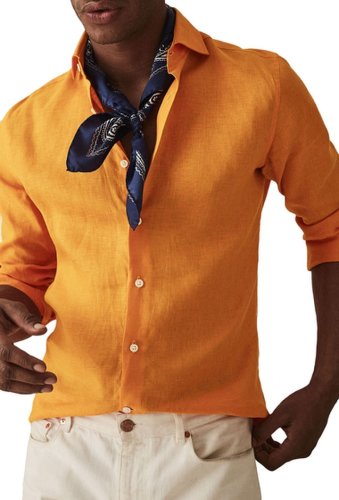 Imbracaminte barbati reiss ronnie linen shirt orange