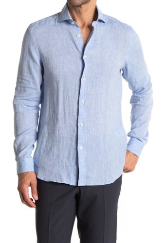 Imbracaminte barbati reiss ruban linen regular fit shirt soft blue