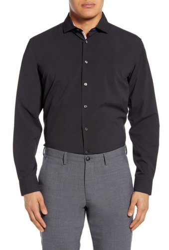 Imbracaminte barbati report collection pattern modern fit dress shirt 09 black