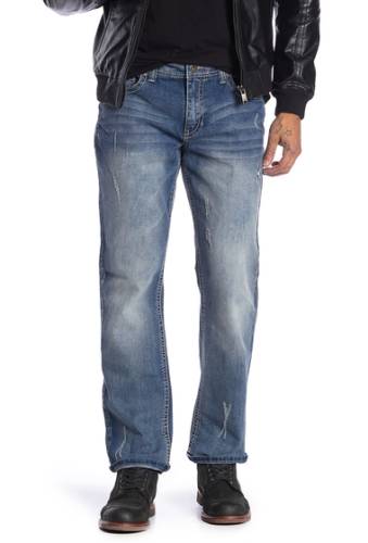 Imbracaminte barbati request distressed straight jeans light blue