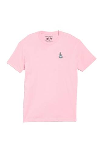 Imbracaminte barbati riot society sailboat embroidered t-shirt light pink
