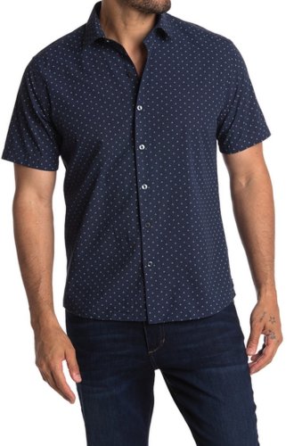 Imbracaminte barbati robert barakett macquire geometric print short sleeve shirt navy