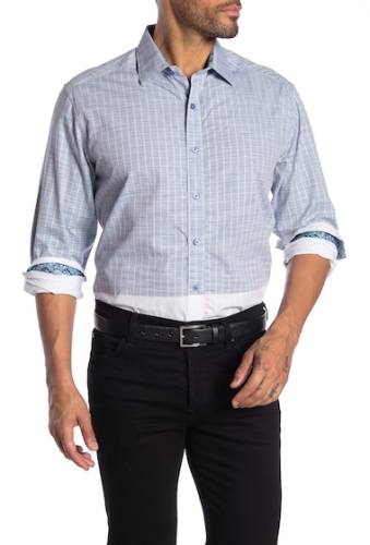 Imbracaminte barbati robert graham cano patterned long sleeve classic fit shirt blue