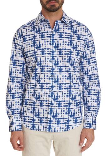 Imbracaminte barbati robert graham de rosa classic fit printed woven shirt blue