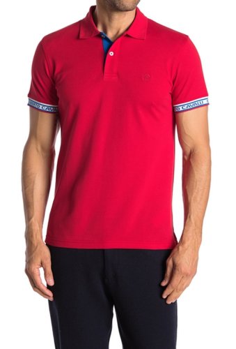 Imbracaminte barbati roberto cavalli logo trimmed short sleeve polo red