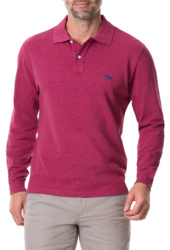 Imbracaminte barbati rodd and gunn solid long sleeve sports fit polo wild rose