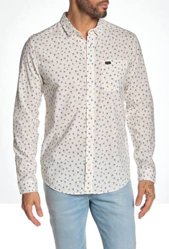 Imbracaminte barbati rvca prelude floral print slim fit shirt antique white