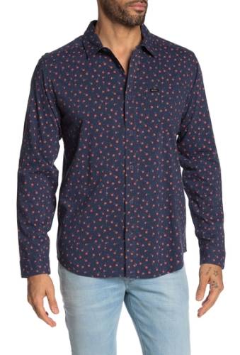 Imbracaminte barbati rvca prelude floral print slim fit shirt moody blue