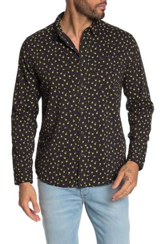 Imbracaminte barbati rvca prelude floral print slim fit shirt pirate black