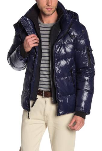 Imbracaminte barbati s13 hooded quilted puffer jacket marine