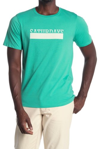 Imbracaminte barbati saturdays nyc bar overlap logo t-shirt seafoam green