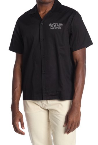 Imbracaminte barbati saturdays nyc canty logo short sleeve shirt black