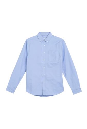 Imbracaminte barbati saturdays nyc crosby oxford trim fit woven shirt blue