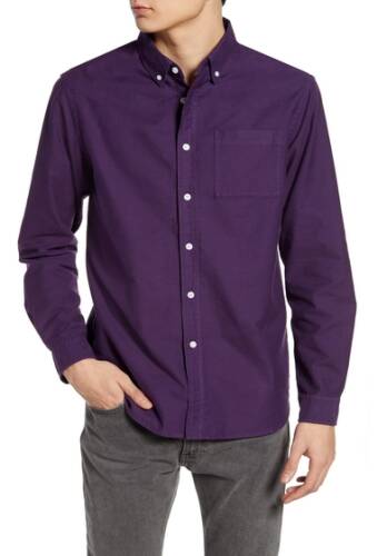 Imbracaminte barbati saturdays nyc crosby slim fit button-down oxford shirt dark plum