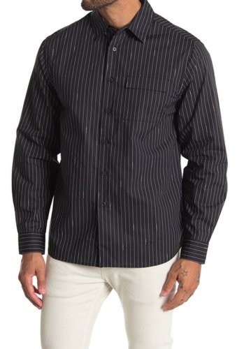 Imbracaminte barbati saturdays nyc miro logo stripe long sleeve shirt black