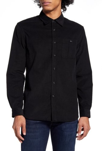 Imbracaminte barbati saturdays nyc mott black button-up corduroy shirt black