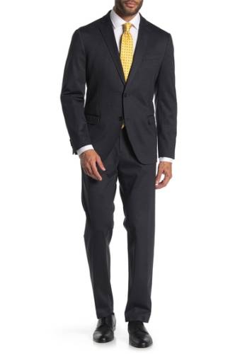 Imbracaminte barbati savile row co grey chevron two button notch lapel knit trim fit suit grey