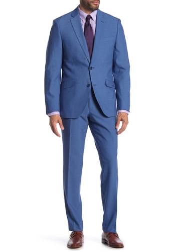 Imbracaminte barbati savile row co hoxton blue solid two button notch lapel slim fit suit blue