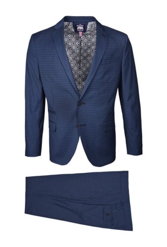 Imbracaminte barbati savile row co navy check notch lapel slim fit suit blue