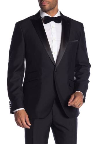 Imbracaminte barbati savile row co thruxton black one button peak lapel modern fit tuxedo jacket black