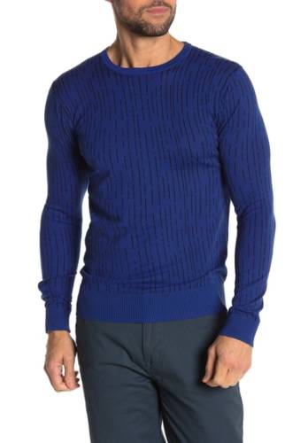 Imbracaminte barbati scotch soda ams blauw print crew neck sweater 19-combo c