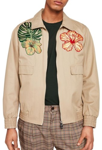 Imbracaminte barbati scotch soda floral embroidered flap pocket jacket 0137-sand