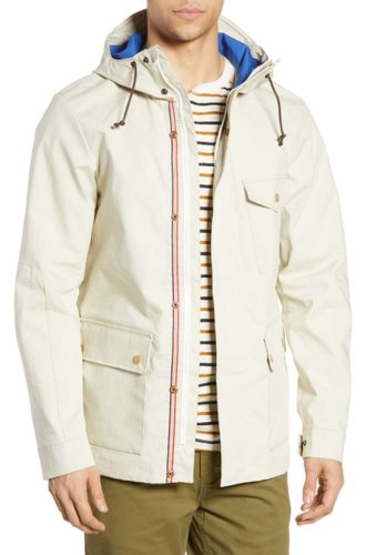 Imbracaminte barbati scotch soda mid-length hooded cotton jacket 1126-bleached sand