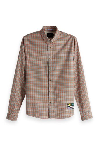 Imbracaminte barbati scotch soda multicolored check print long sleeve trim fit shirt 0218-combo b