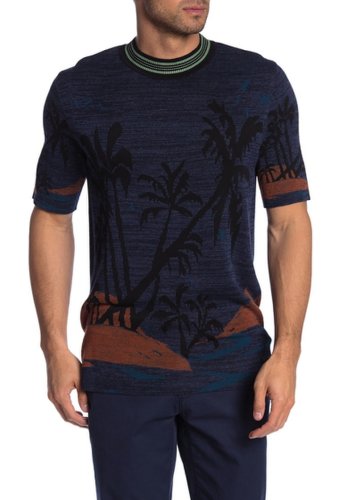 Imbracaminte barbati scotch soda palm tree short sleeve knit shirt 0217-combo a