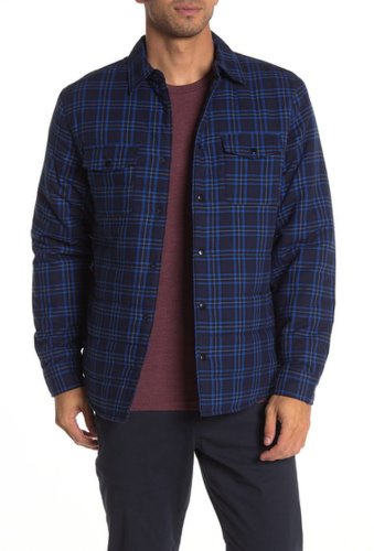 Imbracaminte barbati slate stone plaid print shirt jacket blue plaid