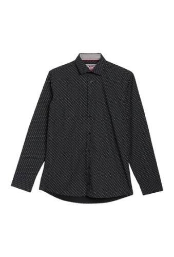 Imbracaminte barbati soul of london micro paisley print slim fit shirt black