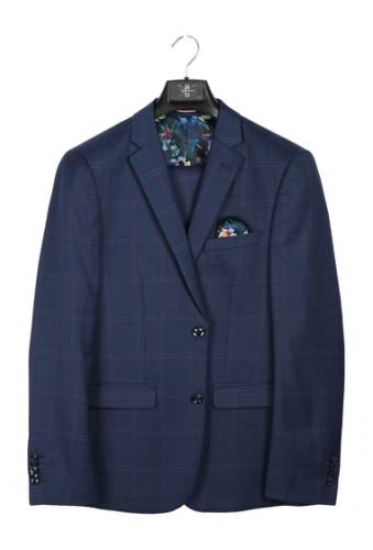 Imbracaminte barbati soul of london navy blue plaid two button notch lapel suit navy