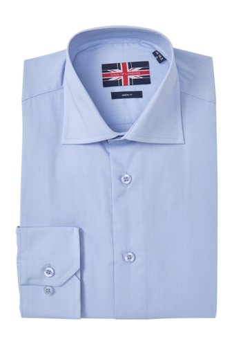 Imbracaminte barbati soul of london solid modern fit regular dress shirt light blue