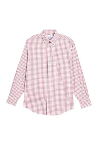 Imbracaminte barbati southern tide surf song plaid sport fit shirt sunset coral