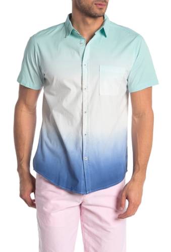 Imbracaminte barbati sovereign code chazz ombre print short sleeve regular fit shirt marine blue