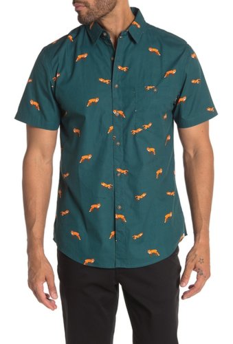 Imbracaminte barbati sovereign code range print short sleeve shirt foxy fox hunter