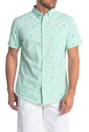 Imbracaminte barbati sovereign code runyon popsicle print short sleeve regular fit shirt stamped flamingomin