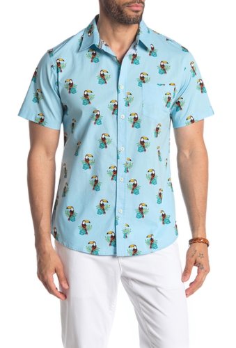 Imbracaminte barbati sovereign code yard short sleeve regular fit shirt toucan blue poplin