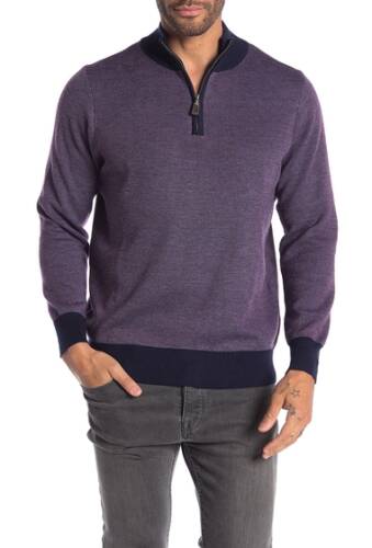 Imbracaminte barbati tailorbyrd henry quarter zip sweater purple